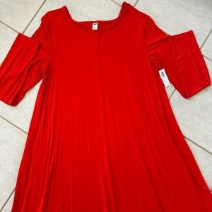 NWT Old Navy Red XL Tall Long Sleeve Swing Dress